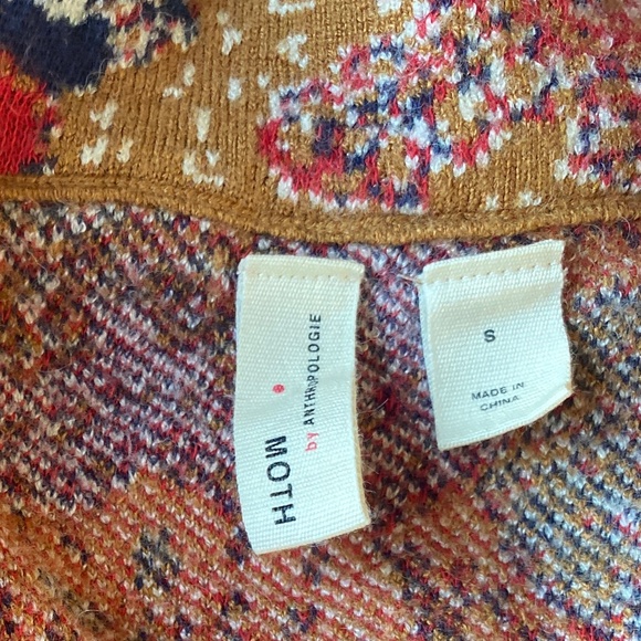 Moth Anthropologie Women’s Paisley Intarsia Blazer - Picture 2 of 4
